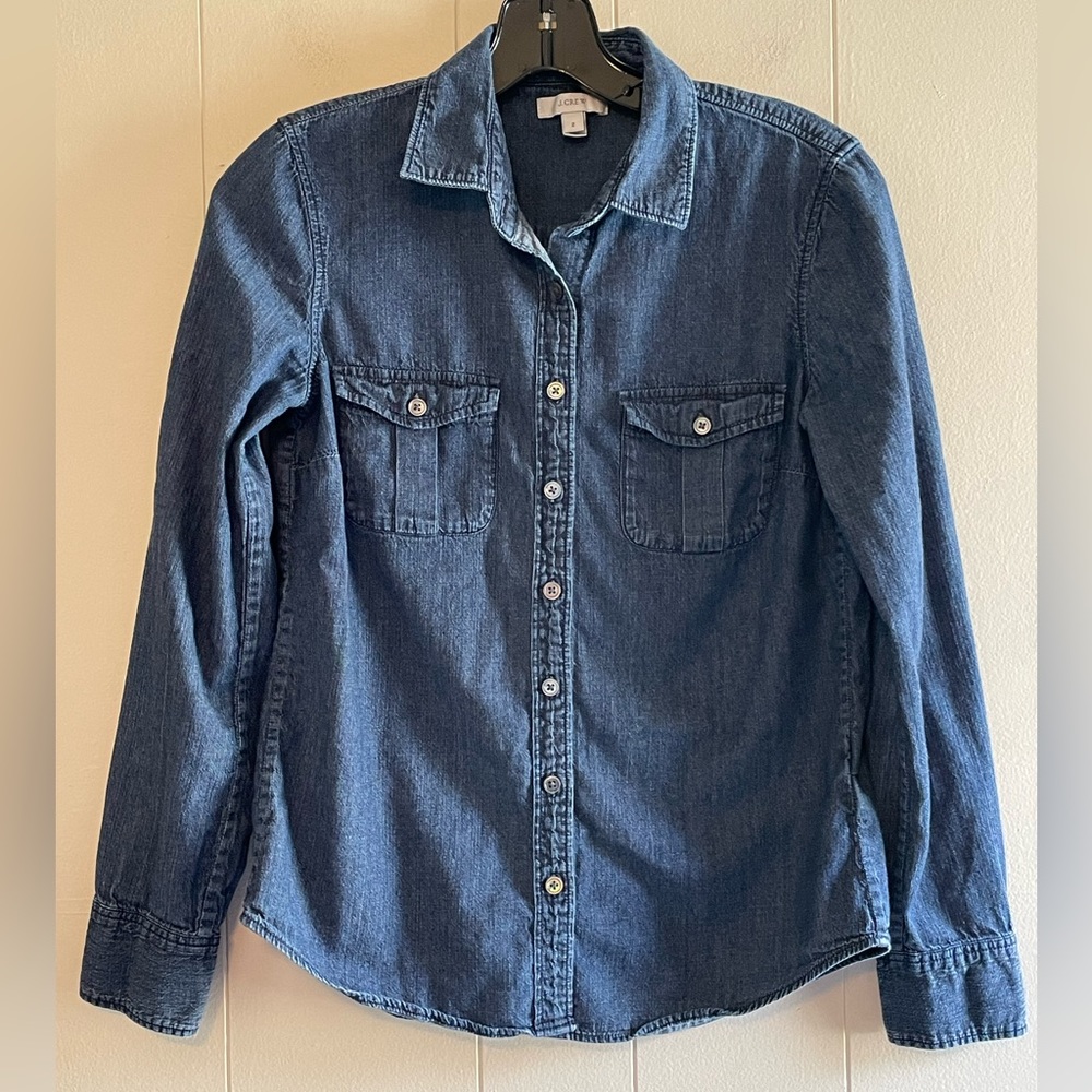 J. Crew Roll Tab Button Down Chambray Shirt